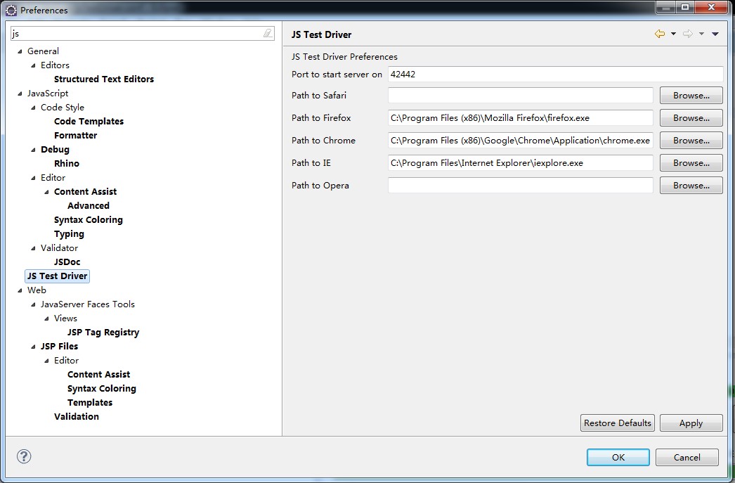 alt eclipse配置jsTestDriver