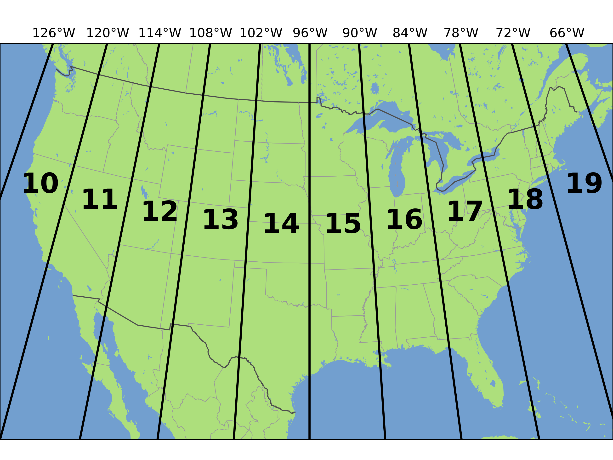 Utm-zones-USA 非分层网格系统